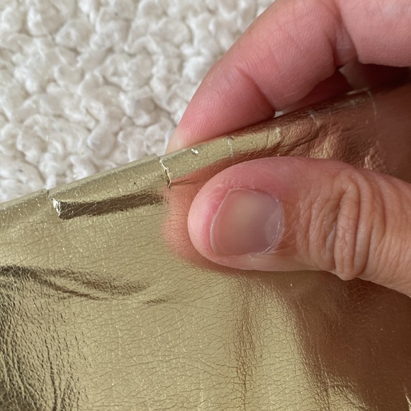 Aldo Faux Leather Gold Envelope Wristlet Clutch - Picture 12 of 16